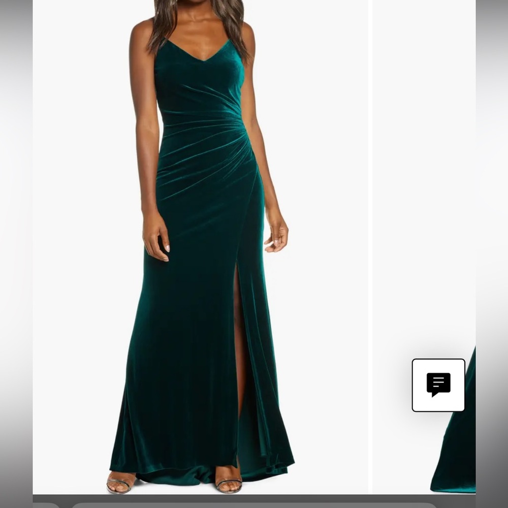 Vince Camuto Deep Green Velvet Maxi Dress